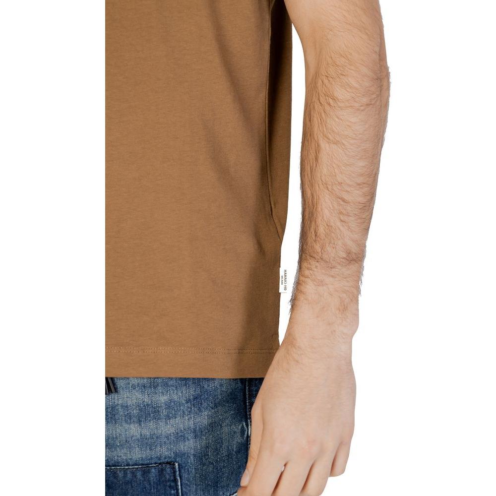 Hamaki-Ho Gray Cotton T-Shirt Hamaki-Ho Rosy Brown