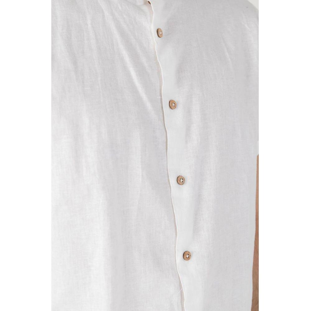 Hamaki-Ho White Linen Shirt Hamaki-Ho Light Gray