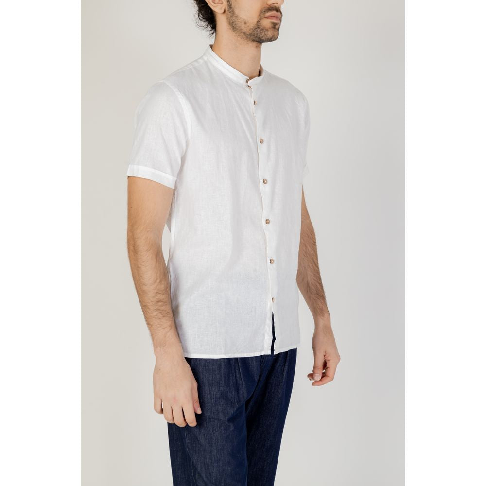 Hamaki-Ho White Linen Shirt Hamaki-Ho Light Gray
