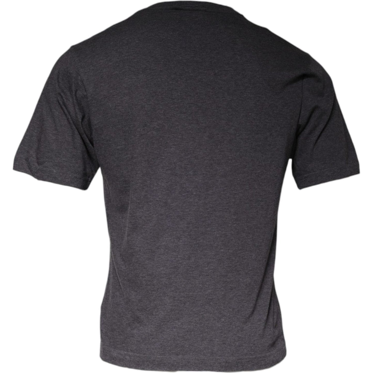 Dolce & Gabbana Gray Logo Patch Cotton Crew Neck T-shirt Dolce & Gabbana Dark Slate Gray