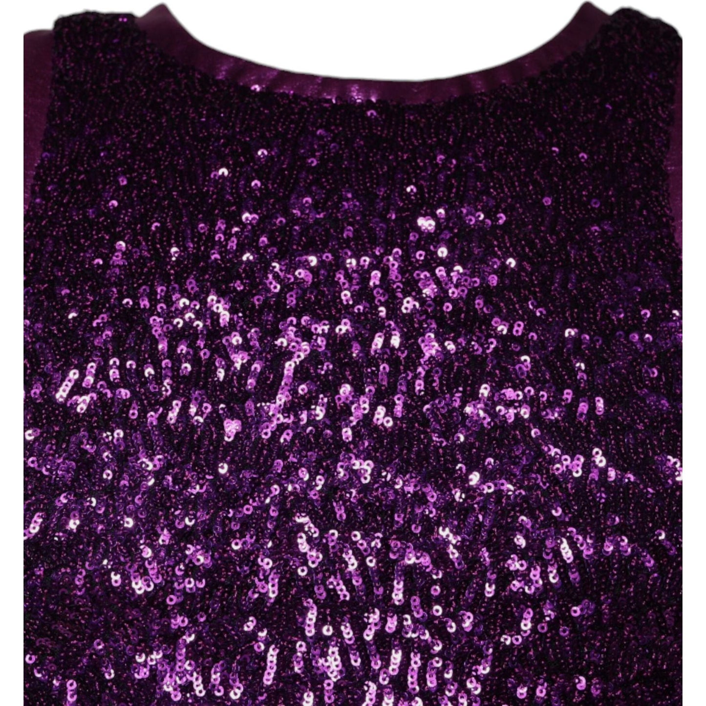 Dolce & Gabbana Purple Sequin Round Neck Sleeveless T-shirt