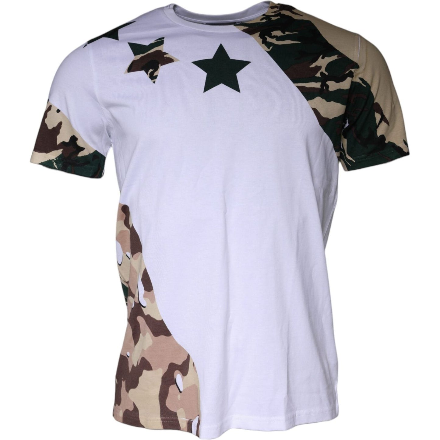 Dolce & Gabbana White Camouflage Stars Crew Neck T-shirt Dolce & Gabbana Thistle