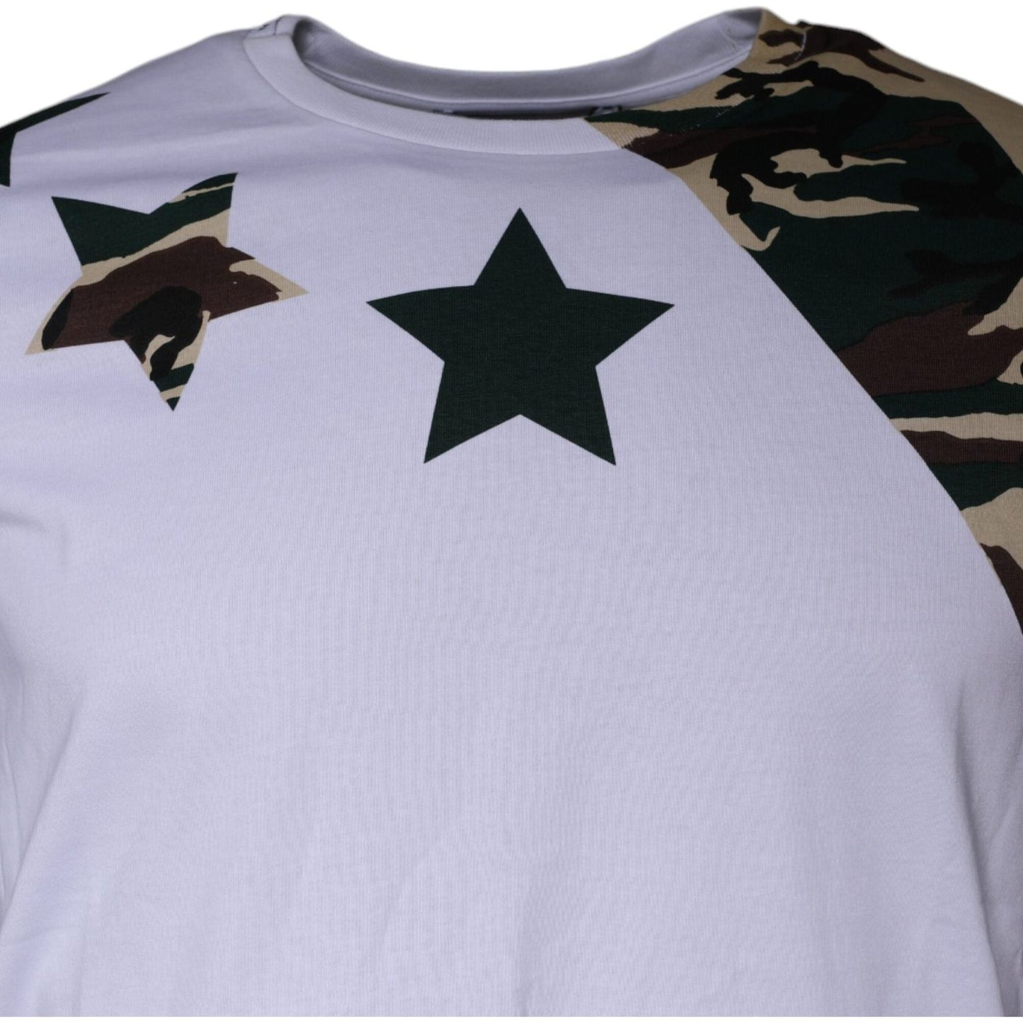 Dolce & Gabbana White Camouflage Stars Crew Neck T-shirt Dolce & Gabbana Gray