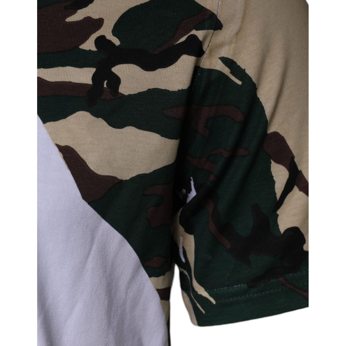 Dolce & Gabbana White Camouflage Stars Crew Neck T-shirt Dolce & Gabbana Dark Gray