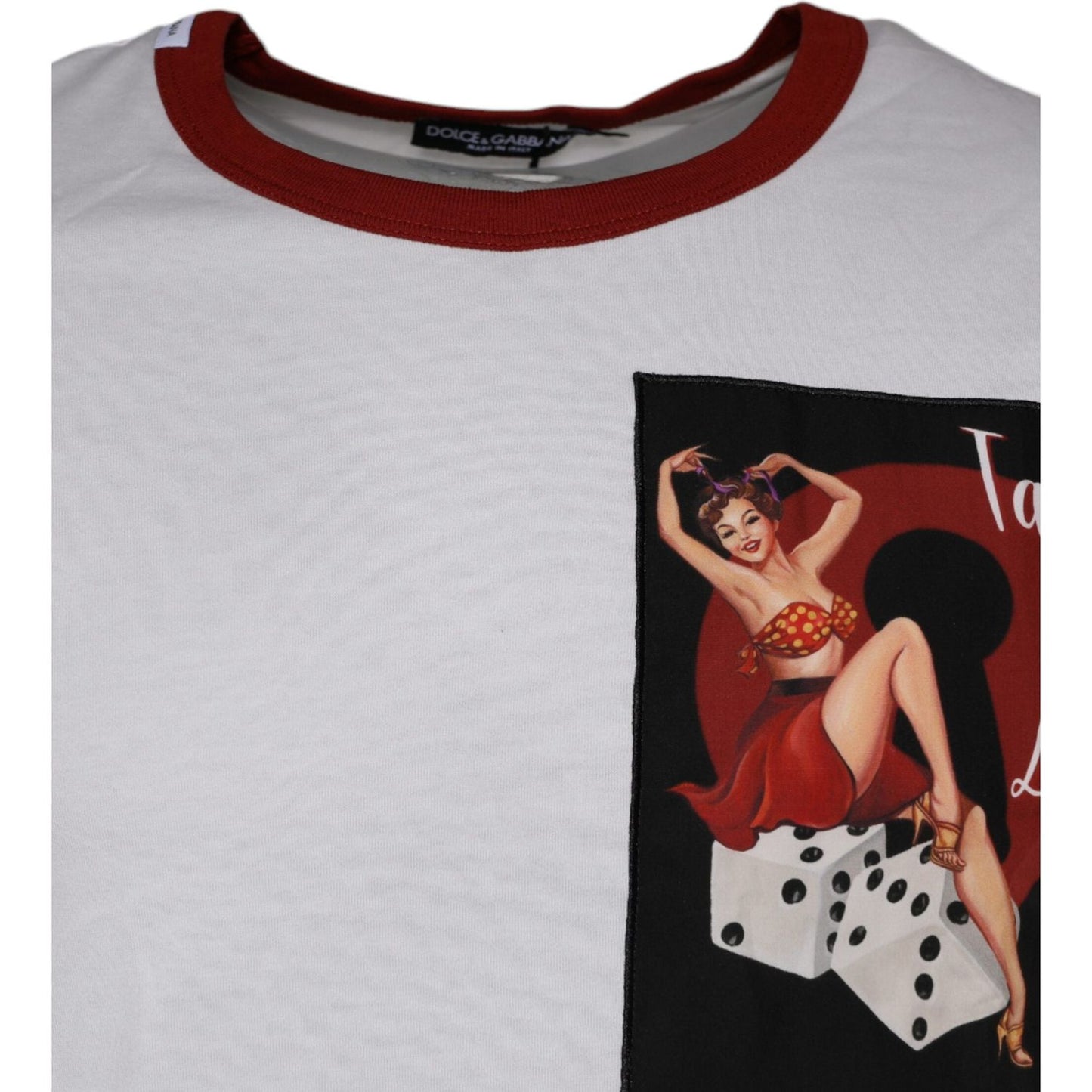 Dolce & Gabbana White Graphic Print Cotton Crew Neck T-shirt Dolce & Gabbana Gray