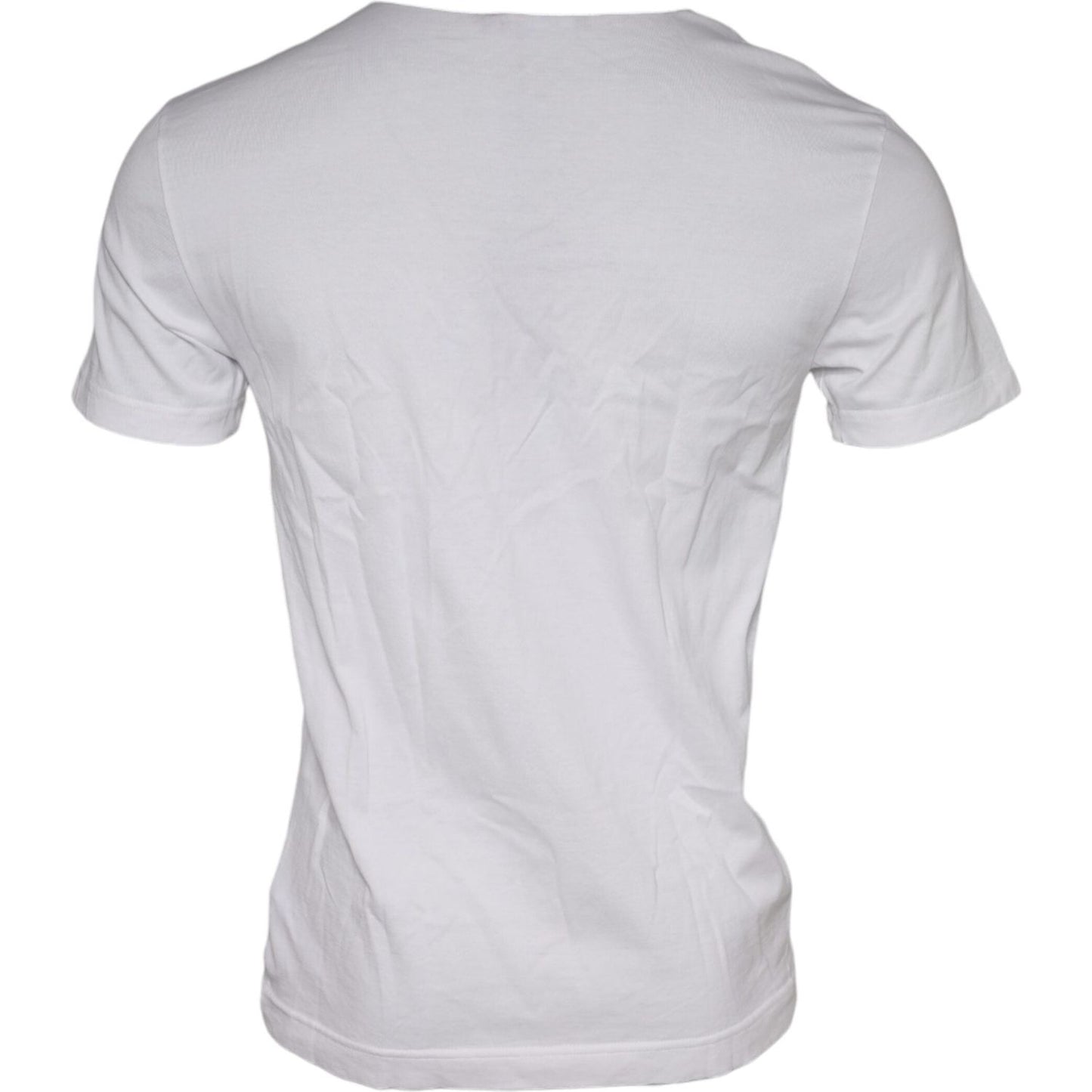 Dolce & Gabbana White Graphic Print Cotton Crew Neck T-shirt Dolce & Gabbana Light Gray