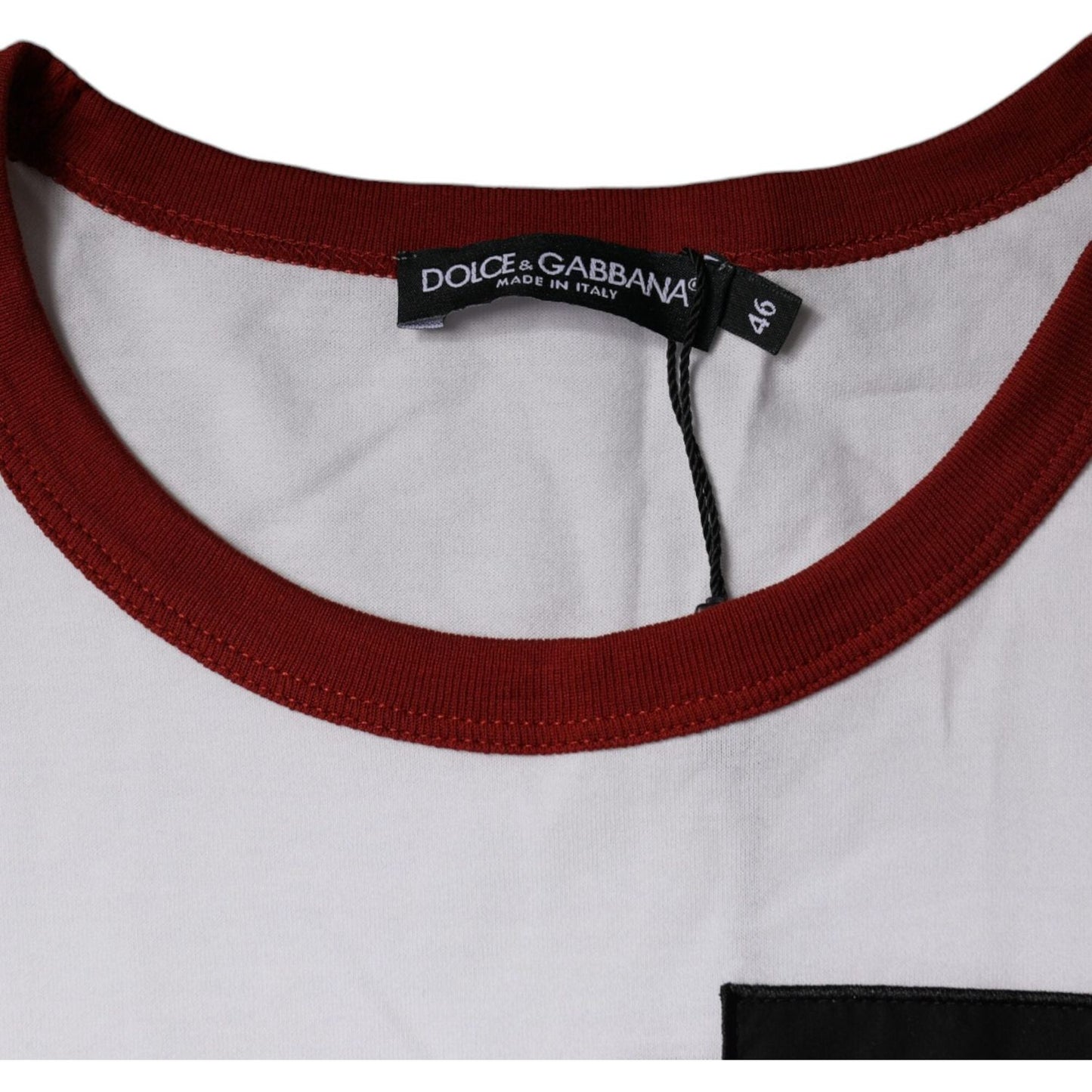 Dolce & Gabbana White Graphic Print Cotton Crew Neck T-shirt Dolce & Gabbana Gray