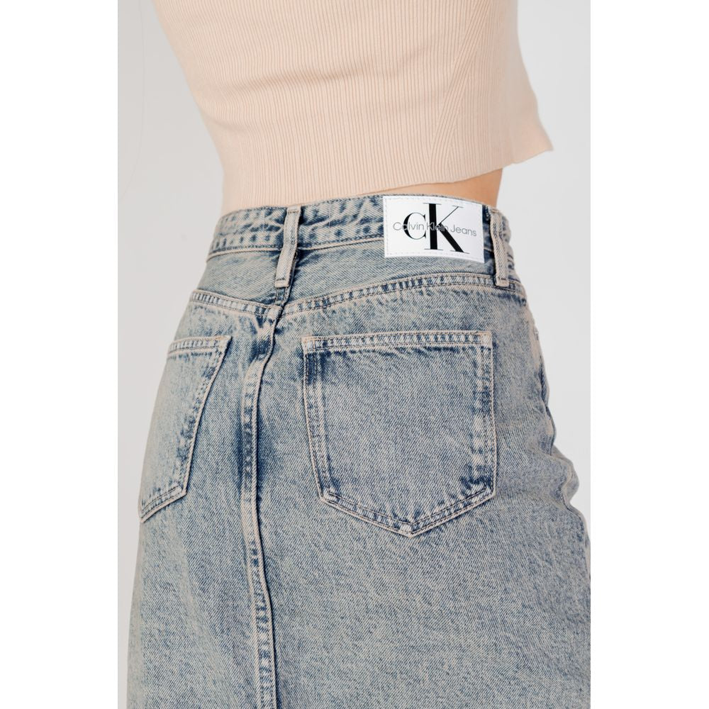 Calvin Klein Jeans Blue Cotton Skirt Calvin Klein Jeans Gray