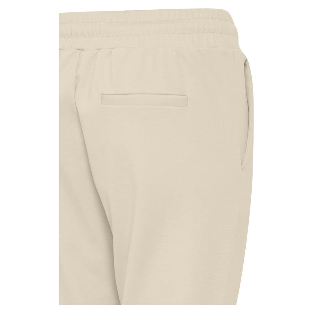 ICHI Beige Polyester Jeans & Pant ICHI Light Gray