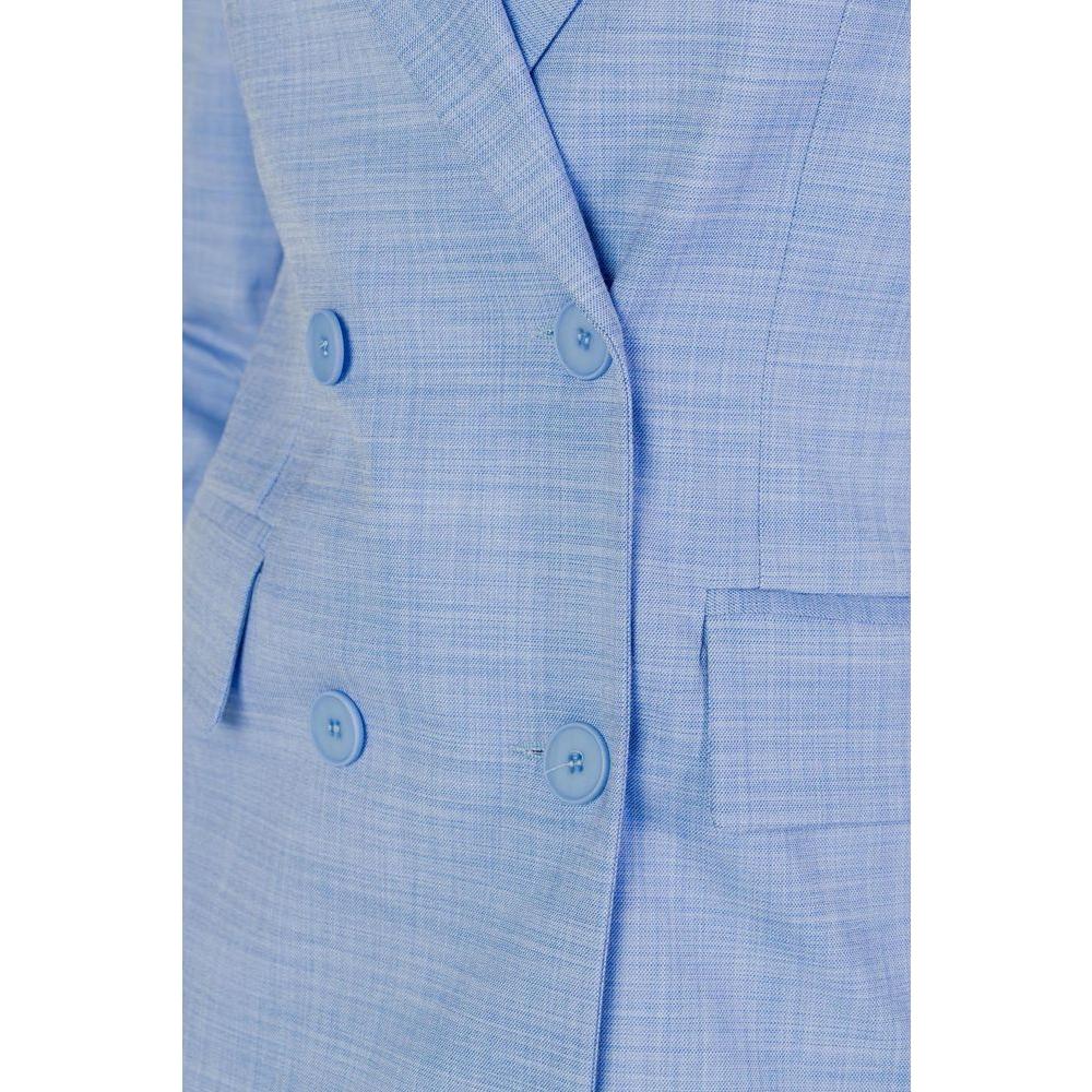Sandro Ferrone Blue Viscose Suits & Blazer Sandro Ferrone Dark Gray