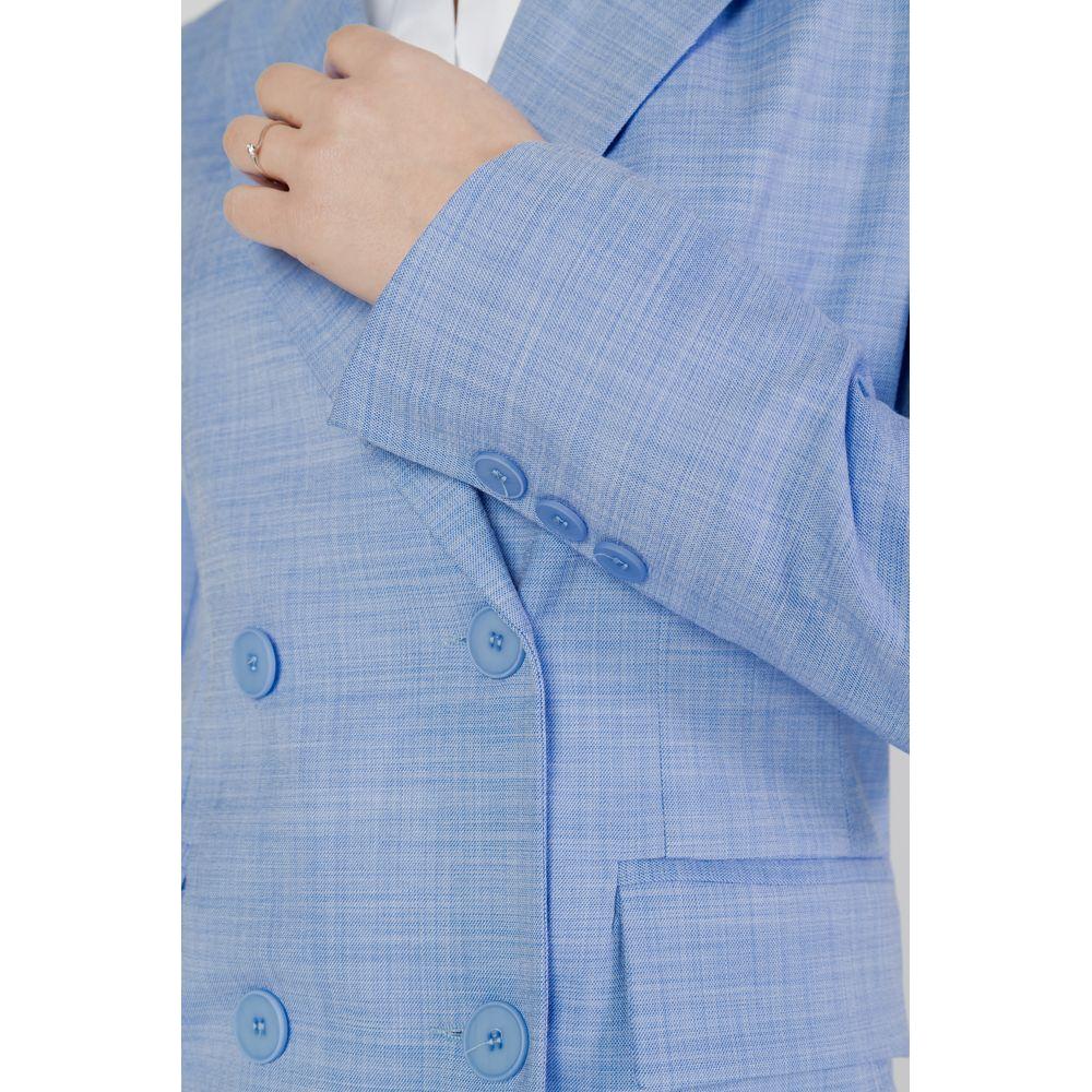 Sandro Ferrone Blue Viscose Suits & Blazer Sandro Ferrone Dark Gray