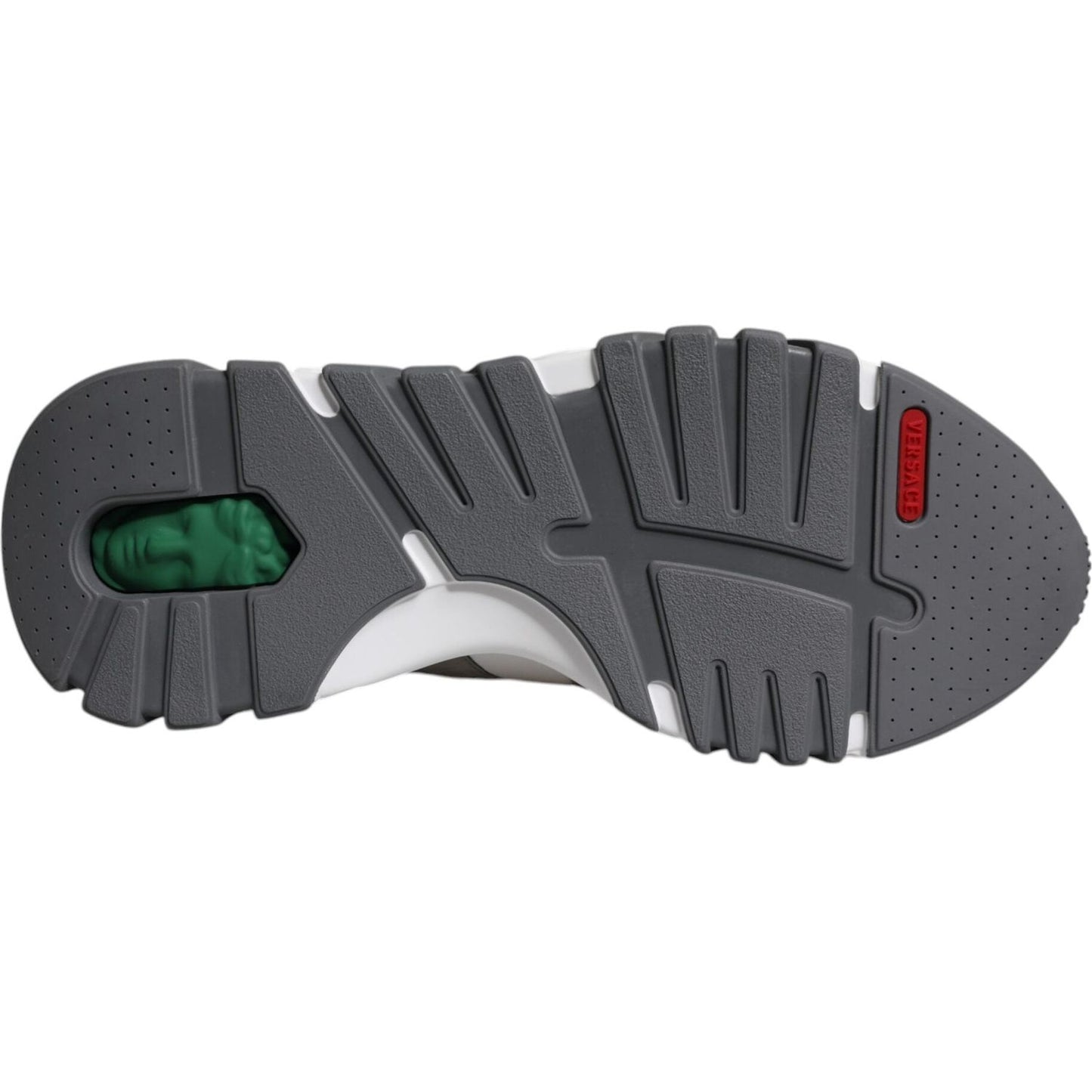 Versace Grey Leather Neoprene Chunky Low Top Squalo Sneakers Shoes Versace Dark Slate Gray