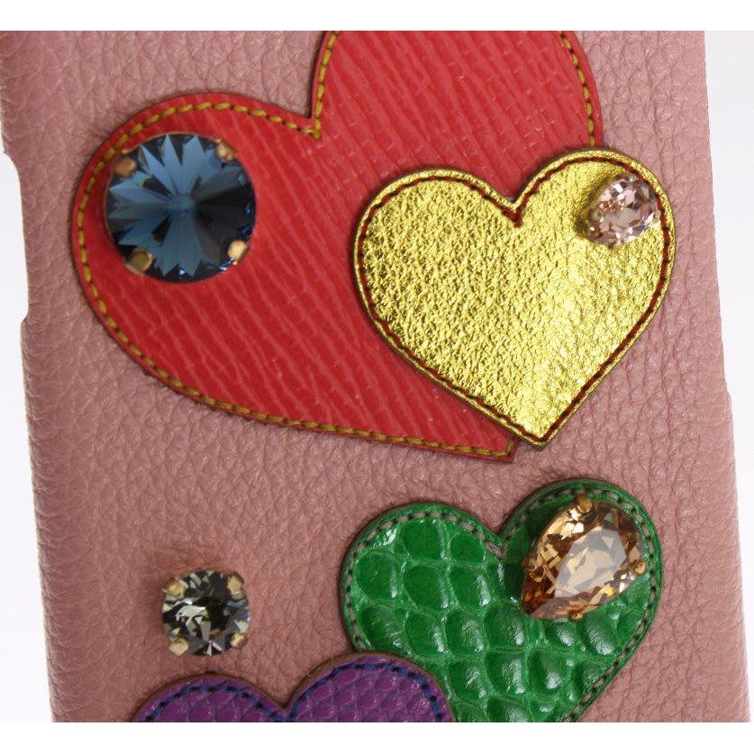 Dolce & Gabbana Chic Pink Leather Crystal iPhone Case Dolce & Gabbana Sienna