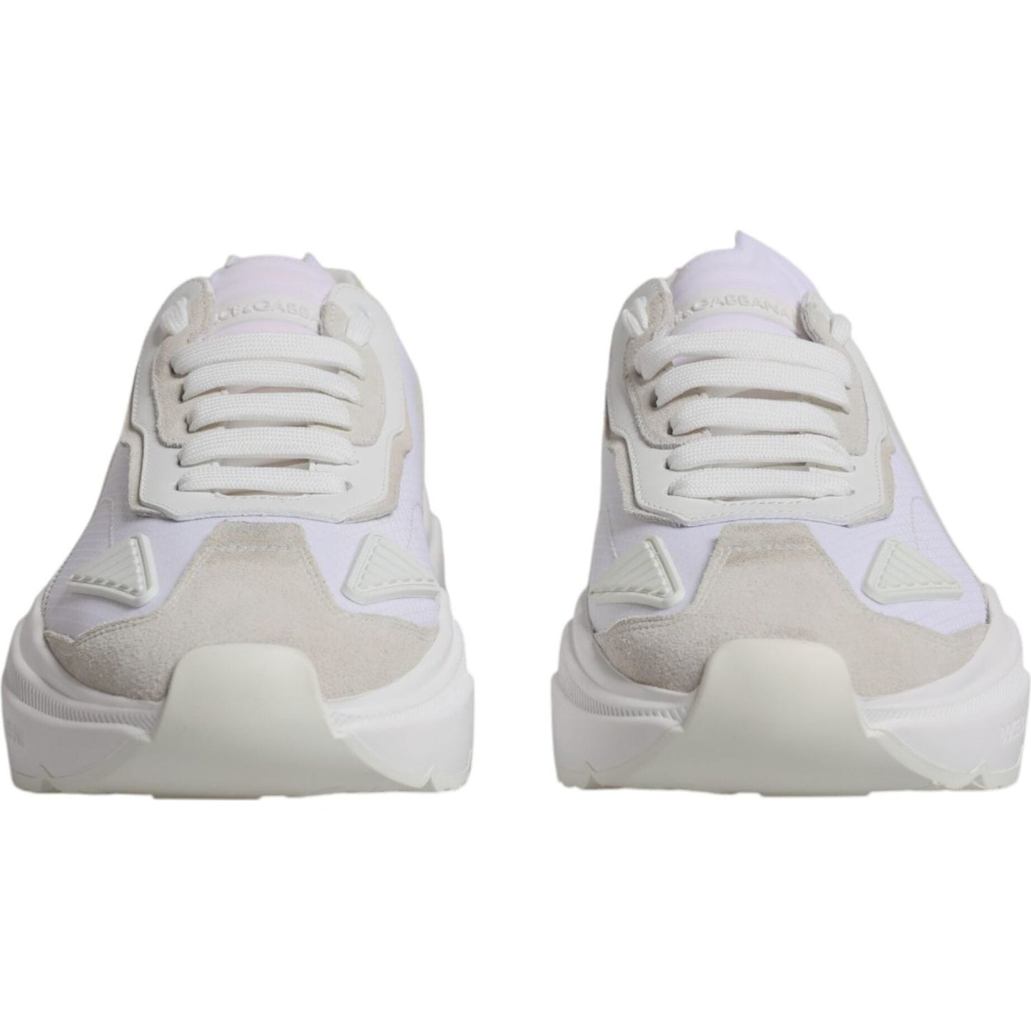 Dolce & Gabbana White Leather Daymaster Low Top Sneakers Shoes Dolce & Gabbana Gray