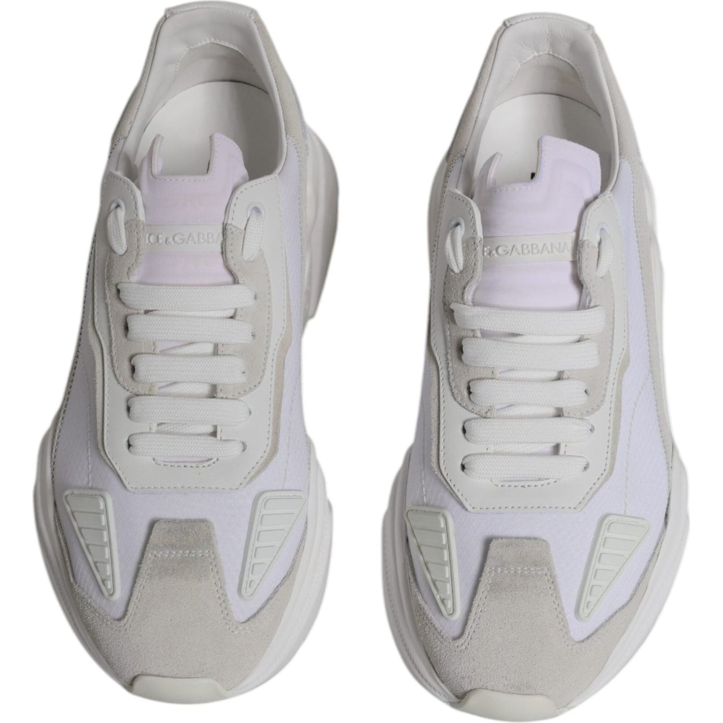 Dolce & Gabbana White Leather Daymaster Low Top Sneakers Shoes Dolce & Gabbana Gray