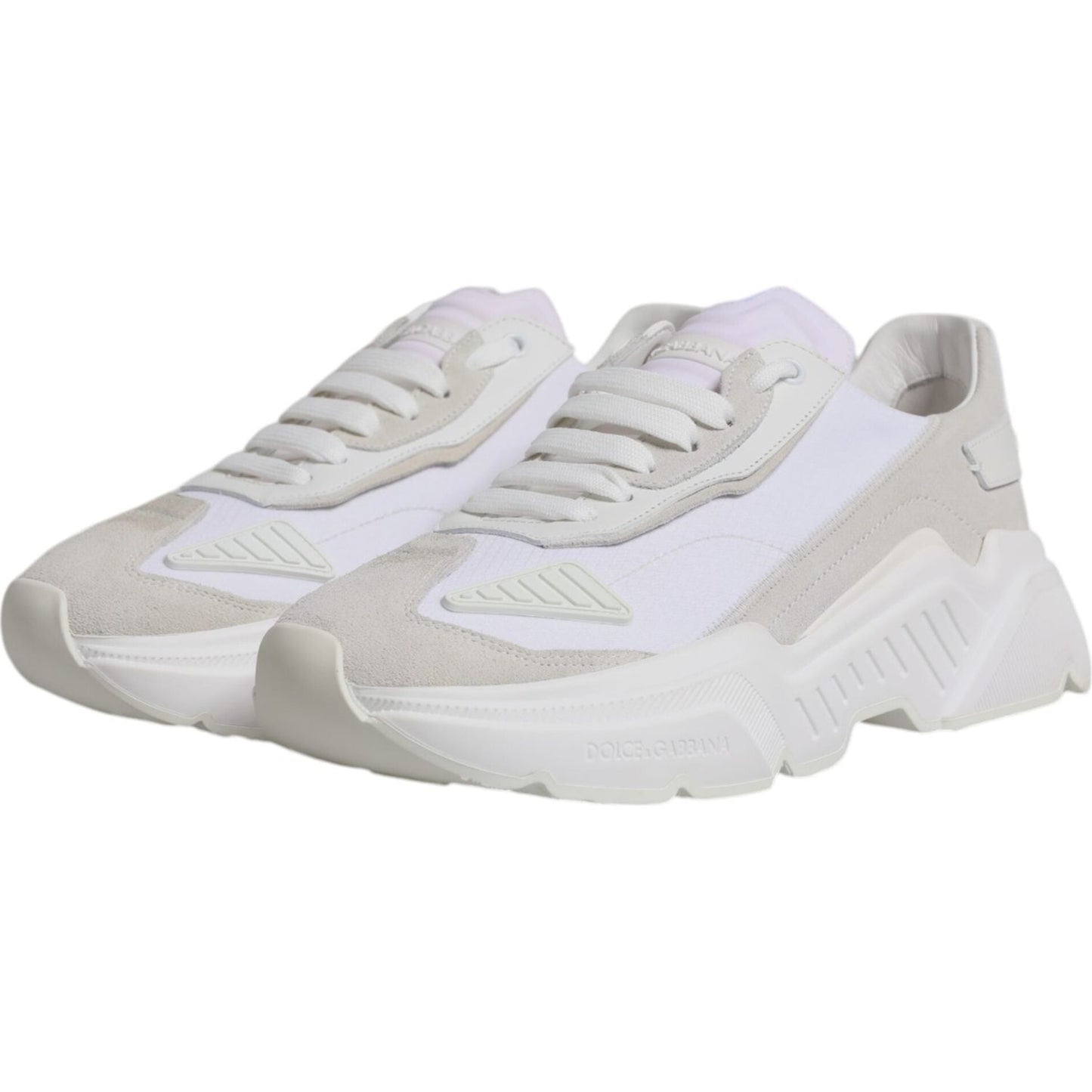 Dolce & Gabbana White Leather Daymaster Low Top Sneakers Shoes Dolce & Gabbana Light Gray