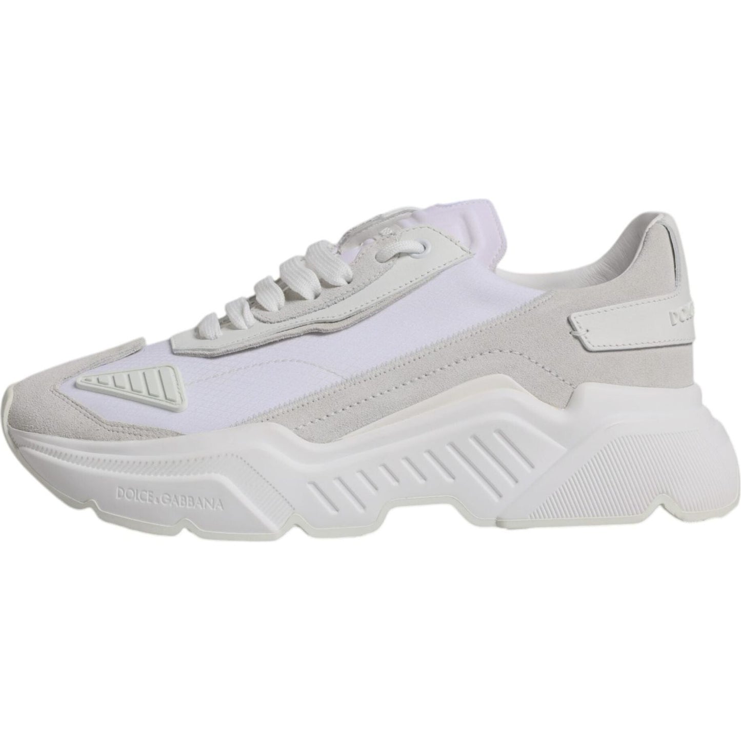 Dolce & Gabbana White Leather Daymaster Low Top Sneakers Shoes Dolce & Gabbana Light Gray