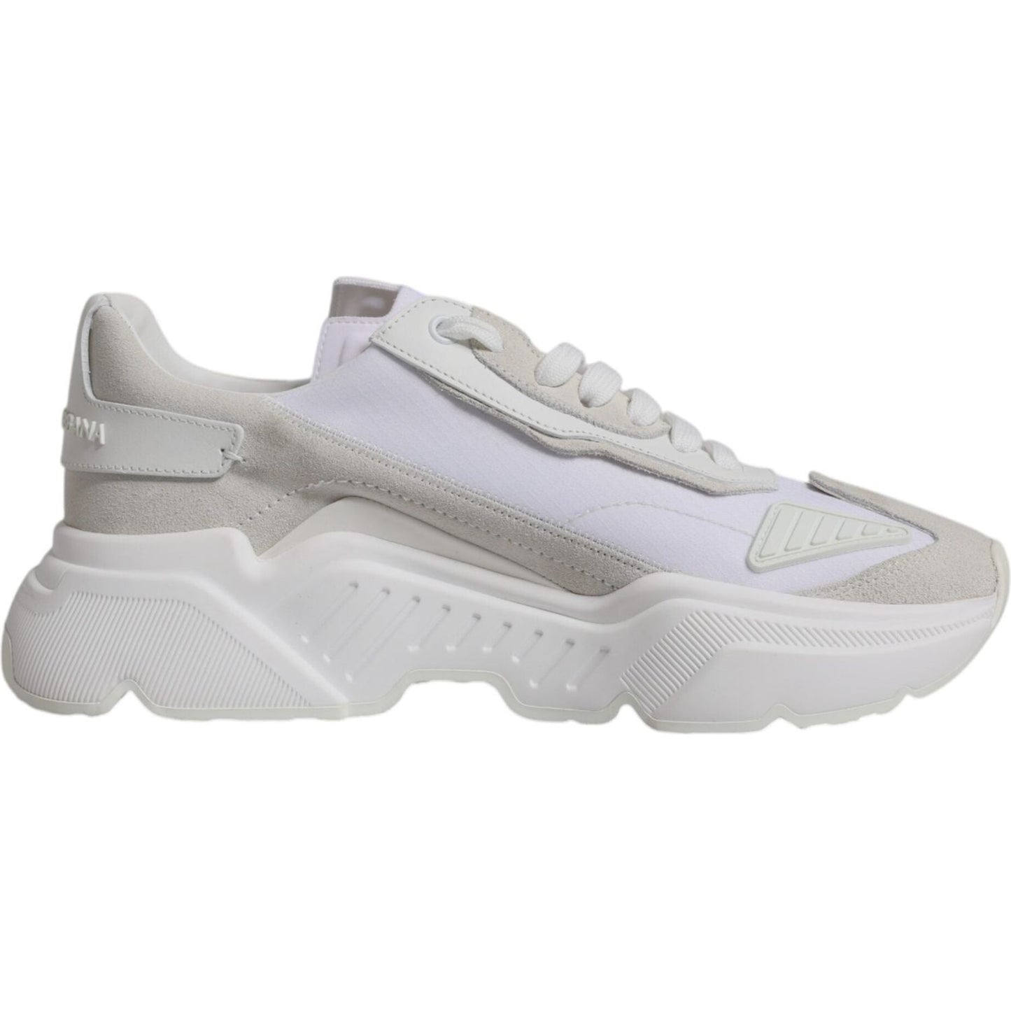 Dolce & Gabbana White Leather Daymaster Low Top Sneakers Shoes Dolce & Gabbana Gray