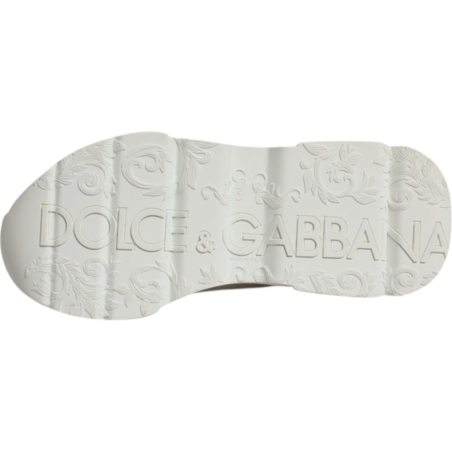 Dolce & Gabbana White Leather Daymaster Low Top Sneakers Shoes Dolce & Gabbana Light Gray