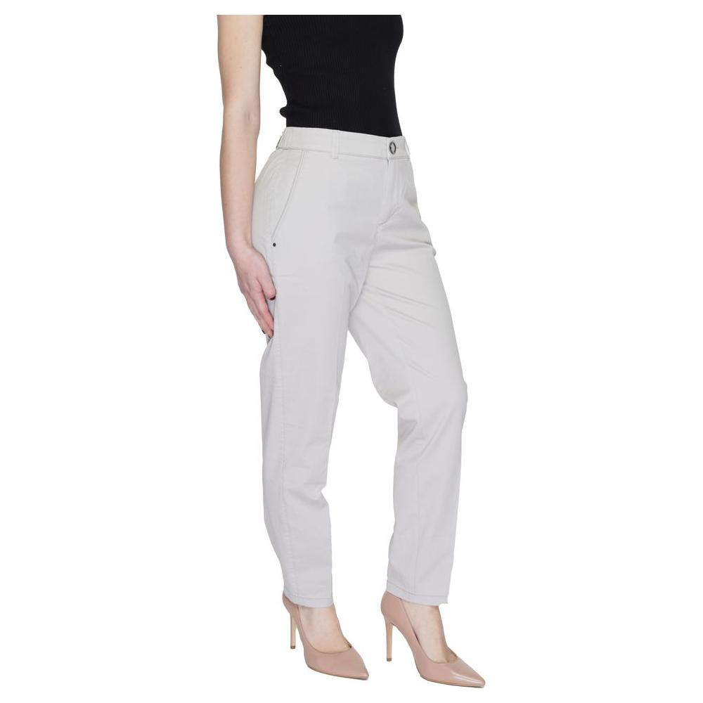 Street One Beige Cotton Jeans & Pant Street One Light Gray