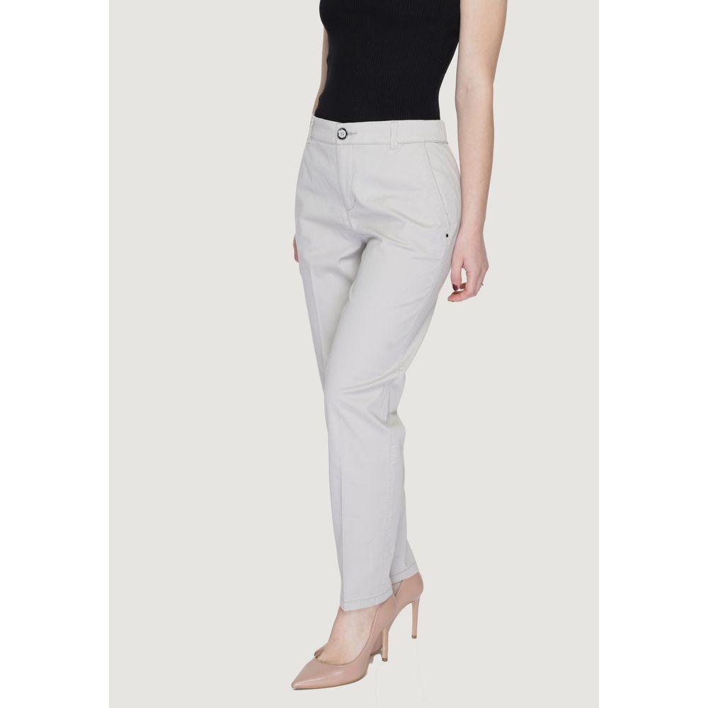 Street One Beige Cotton Jeans & Pant Street One Light Gray