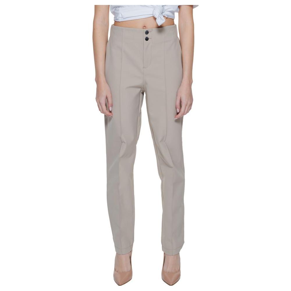 Street One Beige Polyamide Jeans & Pant Street One Dark Gray