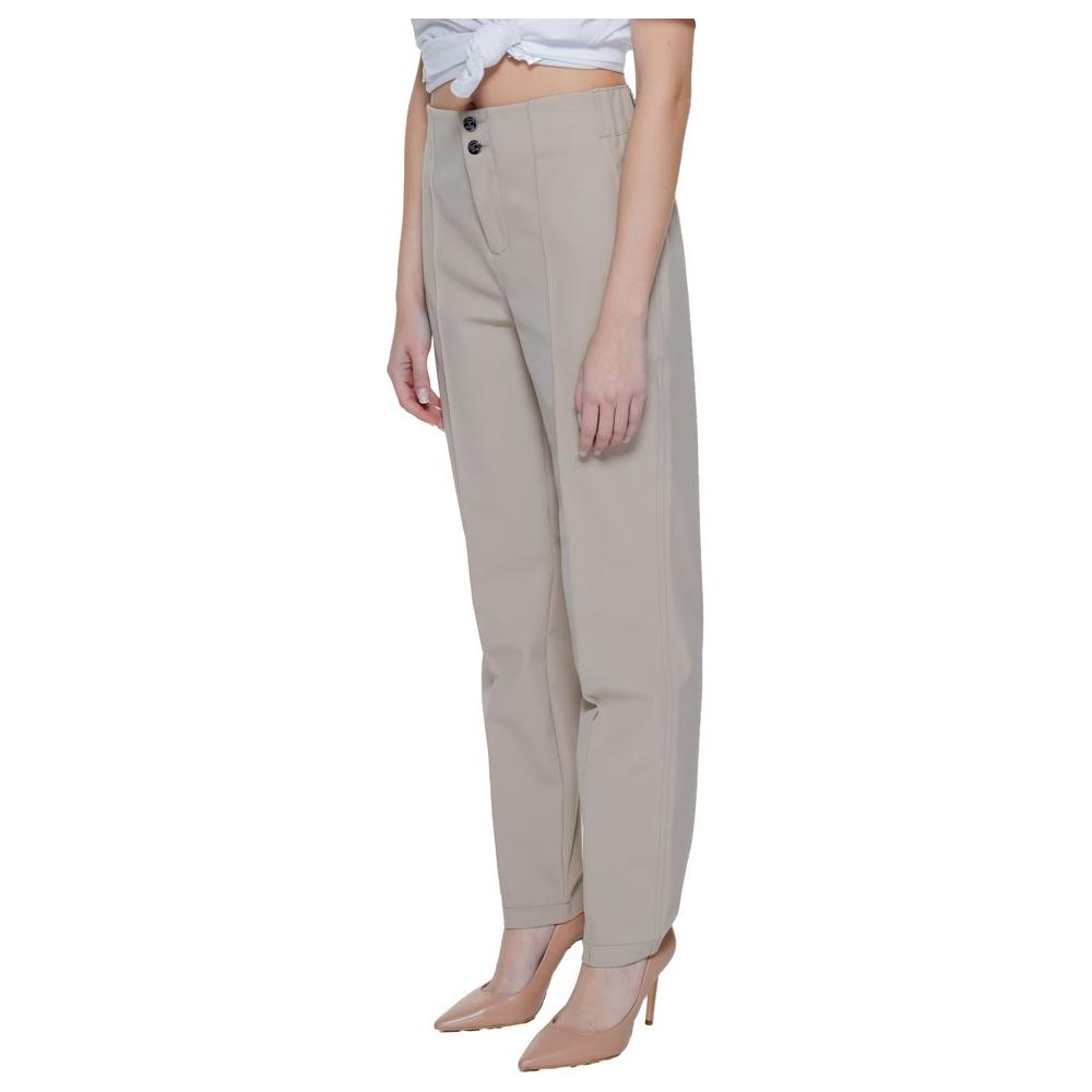 Street One Beige Polyamide Jeans & Pant Street One Dark Gray