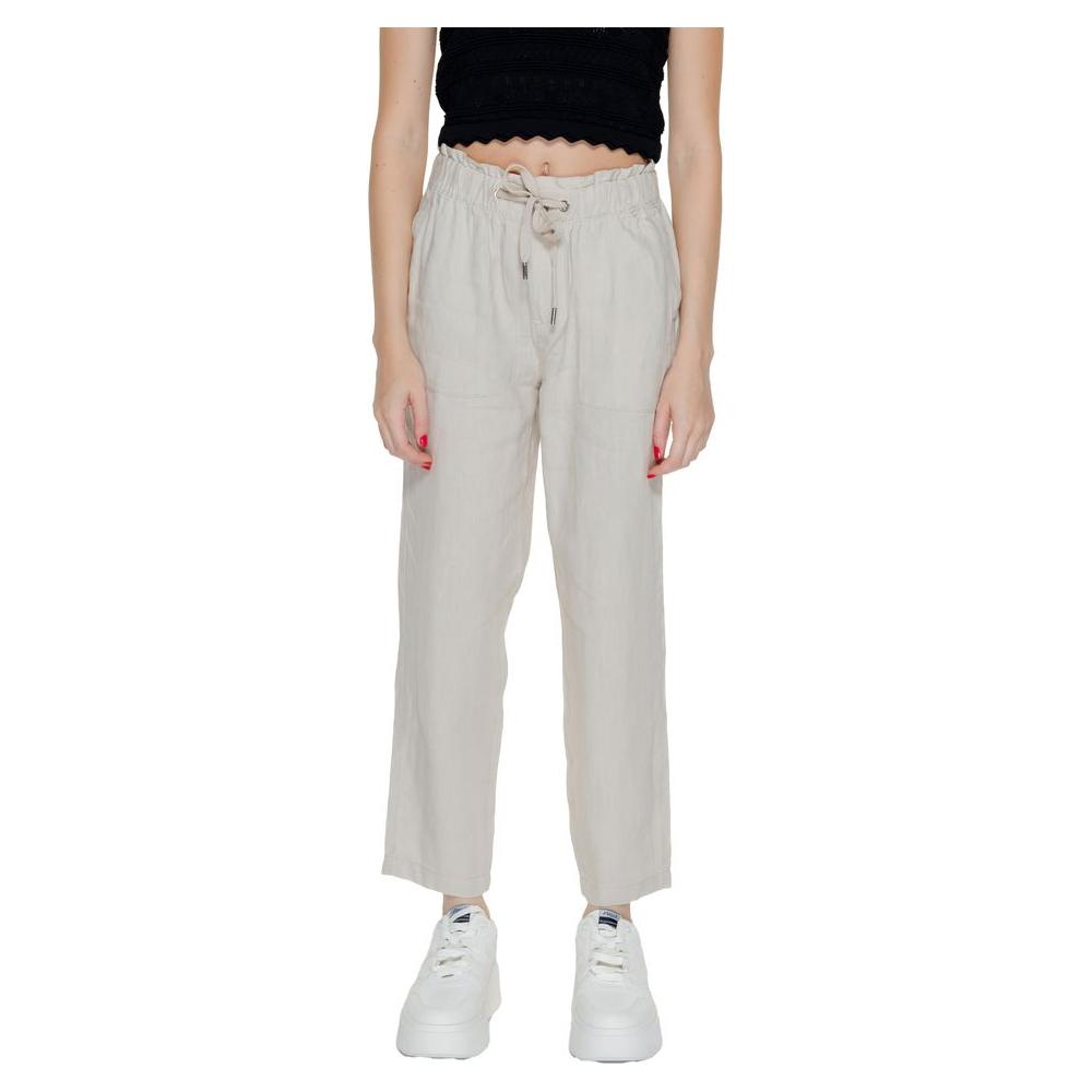 Street One Beige Linen Jeans & Pant Street One Gray