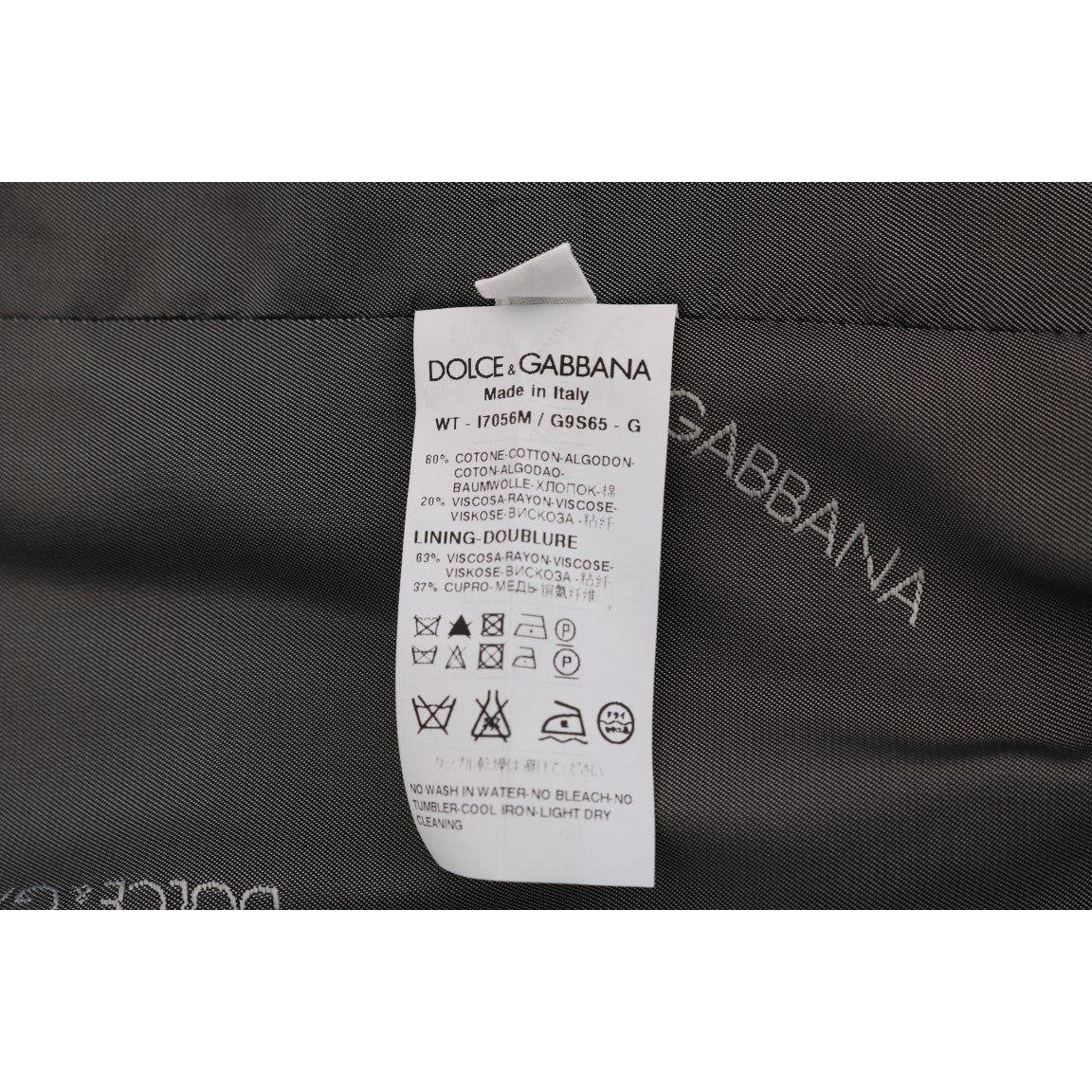 Dolce & Gabbana Elegant Gray Striped Waistcoat Vest Dolce & Gabbana Dark Slate Gray