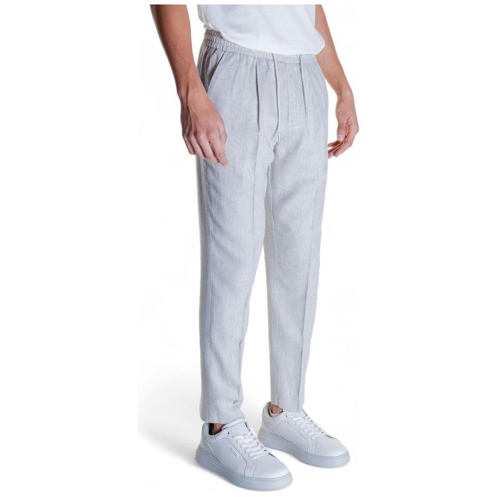 Antony Morato Beige Linen Jeans & Pant Antony Morato Light Gray