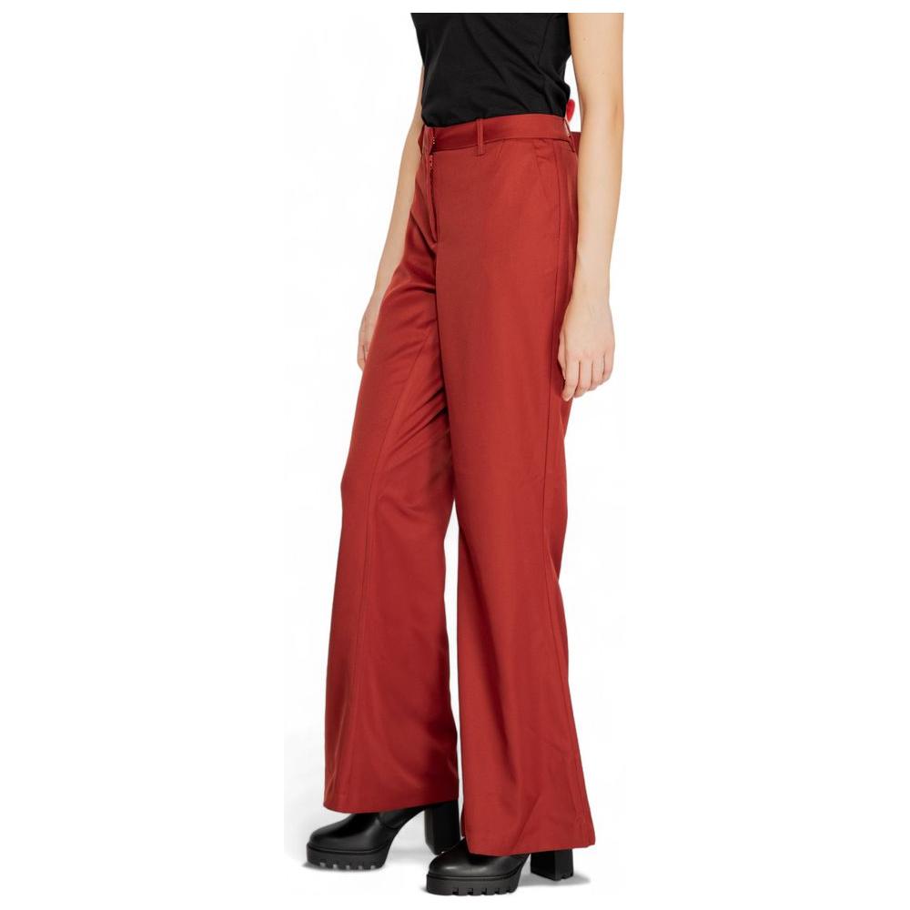 Vero Moda Red Polyester Jeans & Pant Vero Moda Brown
