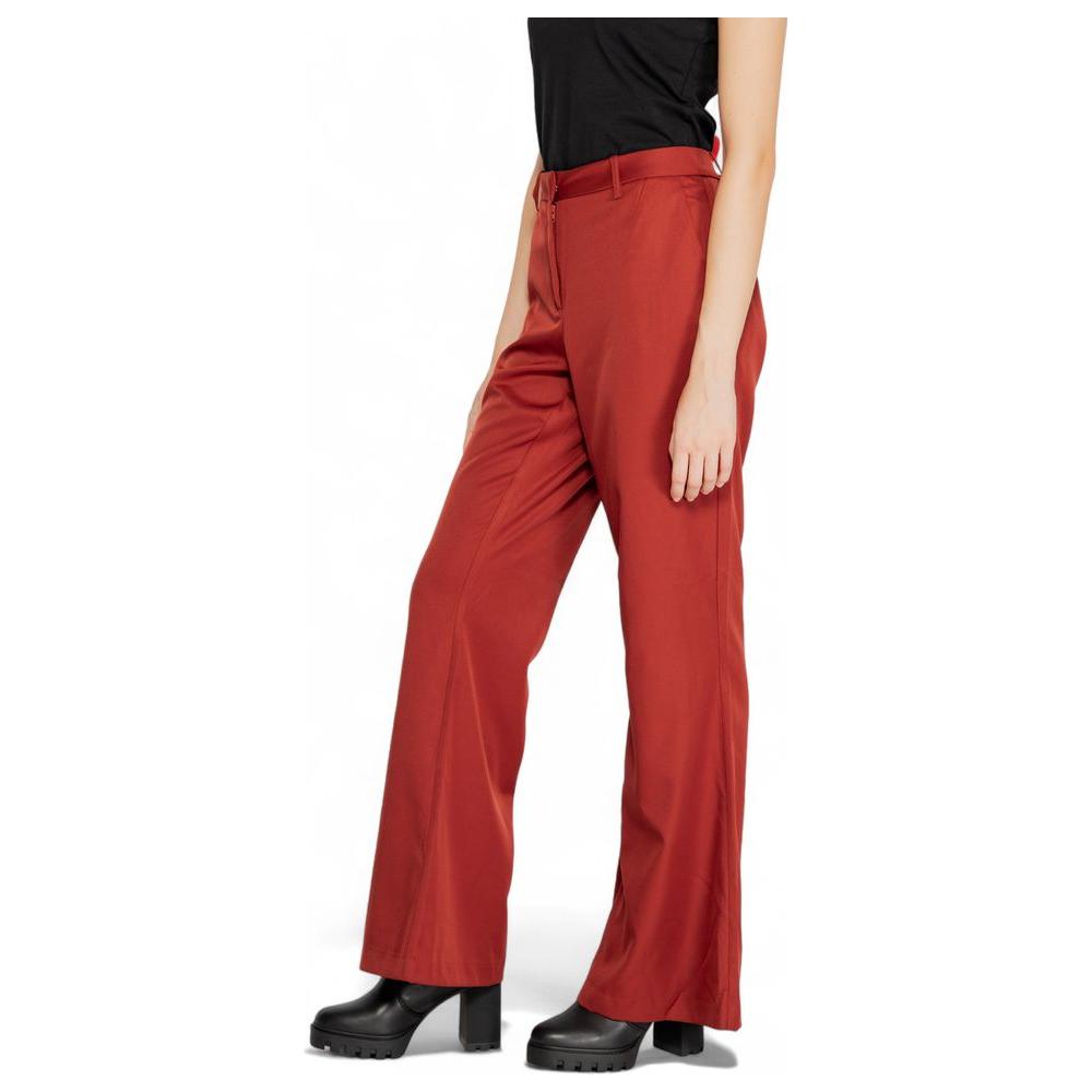 Vero Moda Red Polyester Jeans & Pant Vero Moda Brown
