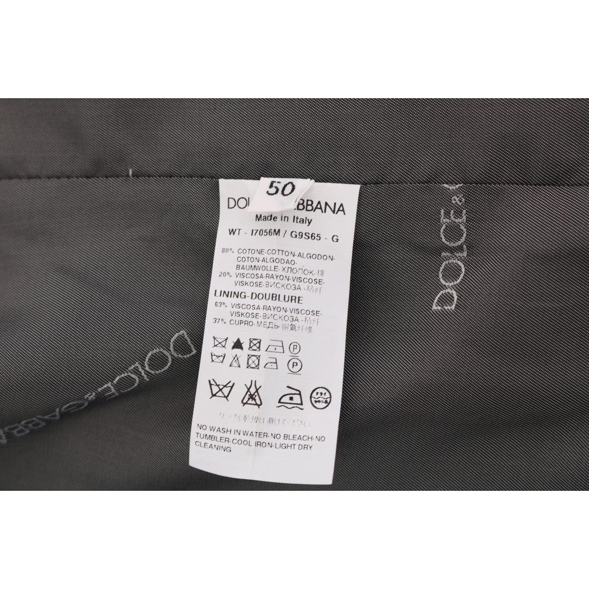 Dolce & Gabbana Elegant Striped Gray Waistcoat Vest Dolce & Gabbana Dark Slate Gray
