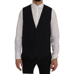 Dolce & Gabbana Black STAFF Wool Striped Vest SIG60358-1