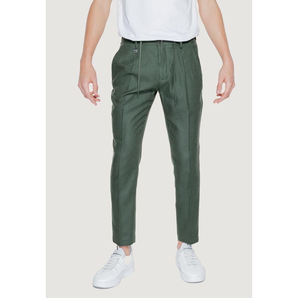 Antony Morato green linen jeans for men, part of the spring/summer collection. Made from 52% linen and 48% viscose for comfort.