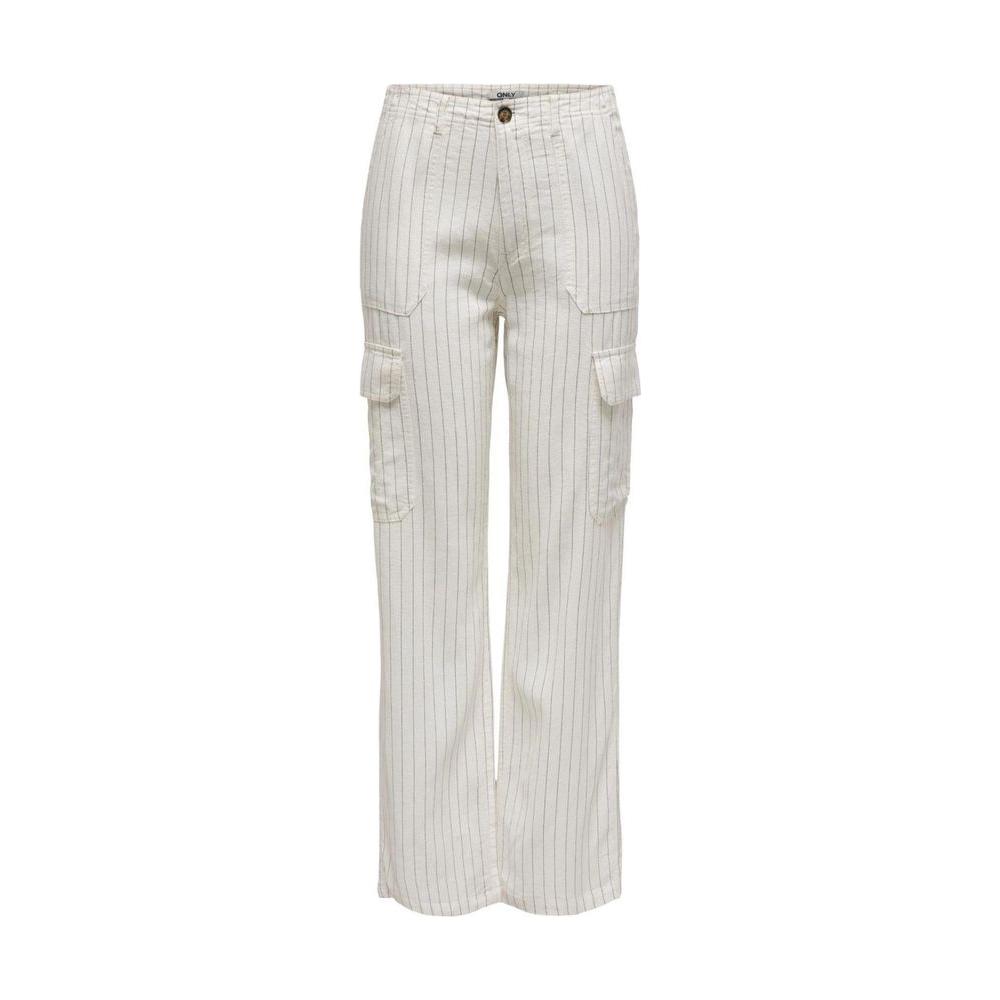 Only White Linen Jeans & Pant Only Light Gray