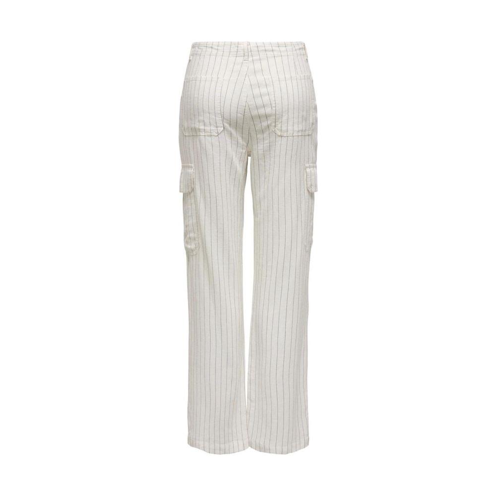 Only White Linen Jeans & Pant Only Light Gray