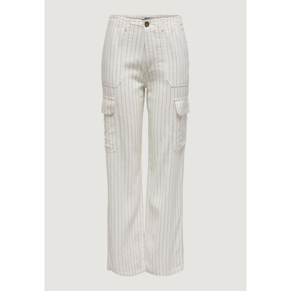 Only White Linen Jeans & Pant Only Light Gray
