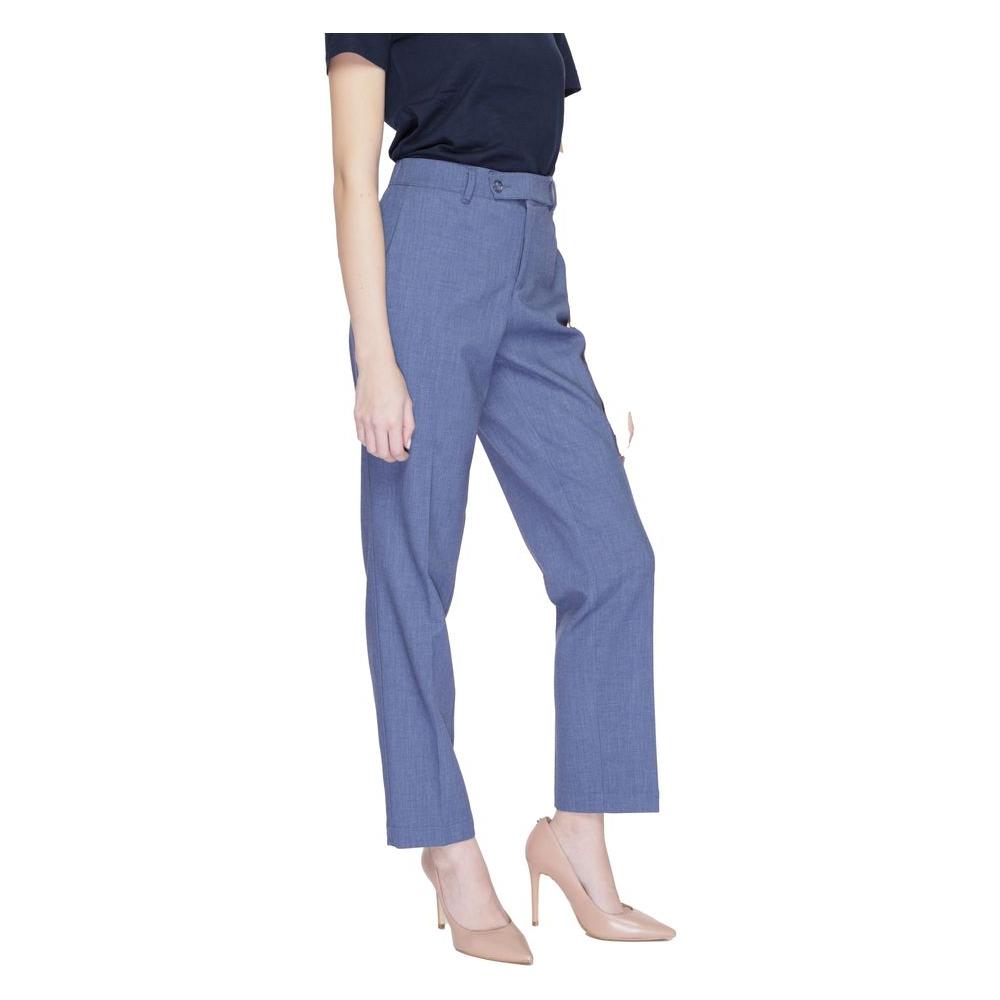 Street One Blue Polyester Jeans & Pant Street One Slate Gray