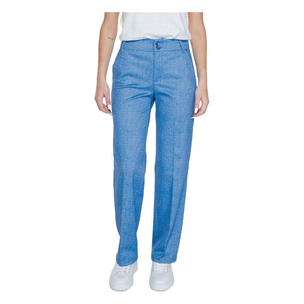 Street One Blue Polyester Jeans & Pant Street One Steel Blue