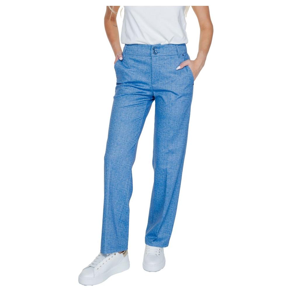 Street One Blue Polyester Jeans & Pant Street One Steel Blue