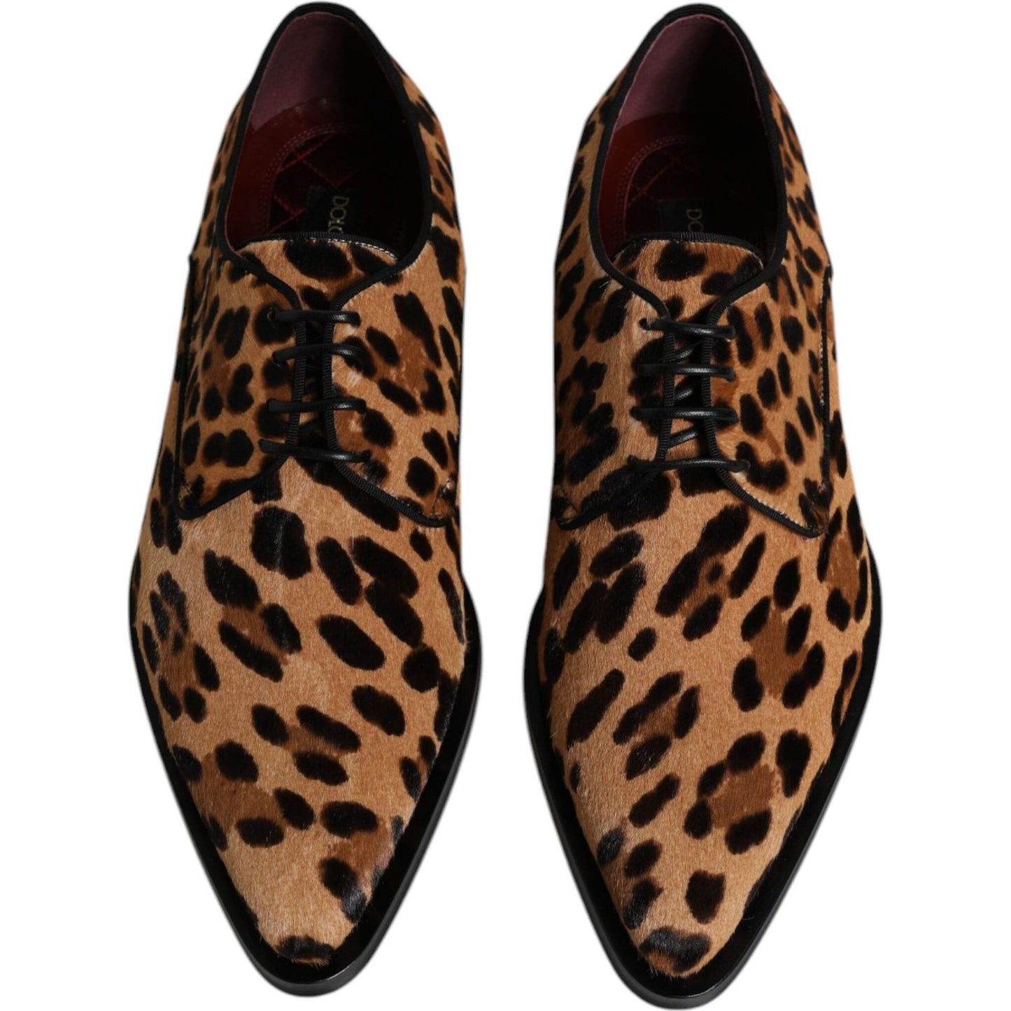 Dolce & Gabbana Brown Leopard Derby Formal Men Dress Shoes Dolce & Gabbana Rosy Brown