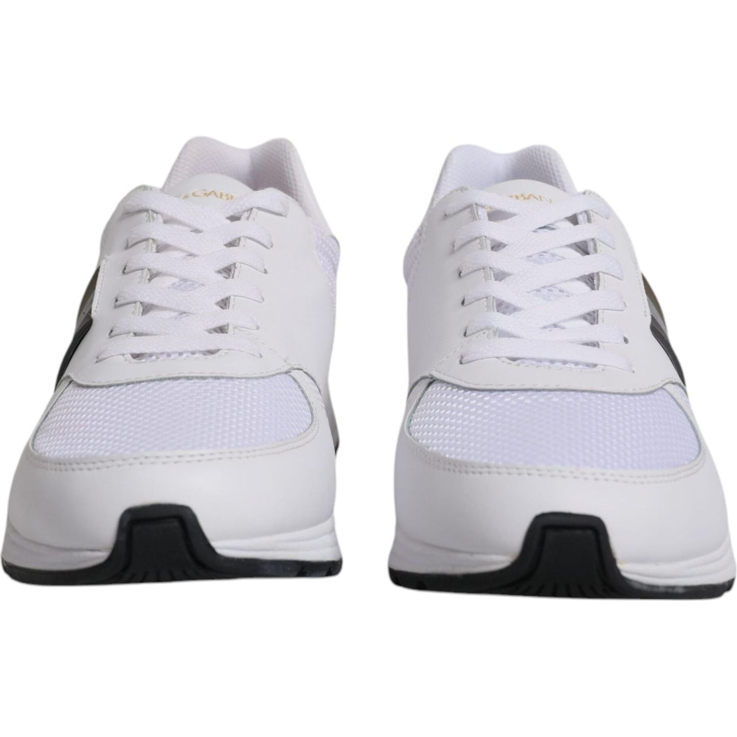 Dolce & Gabbana White Logo Leather Casual Men Sneakers Shoes Dolce & Gabbana Light Gray