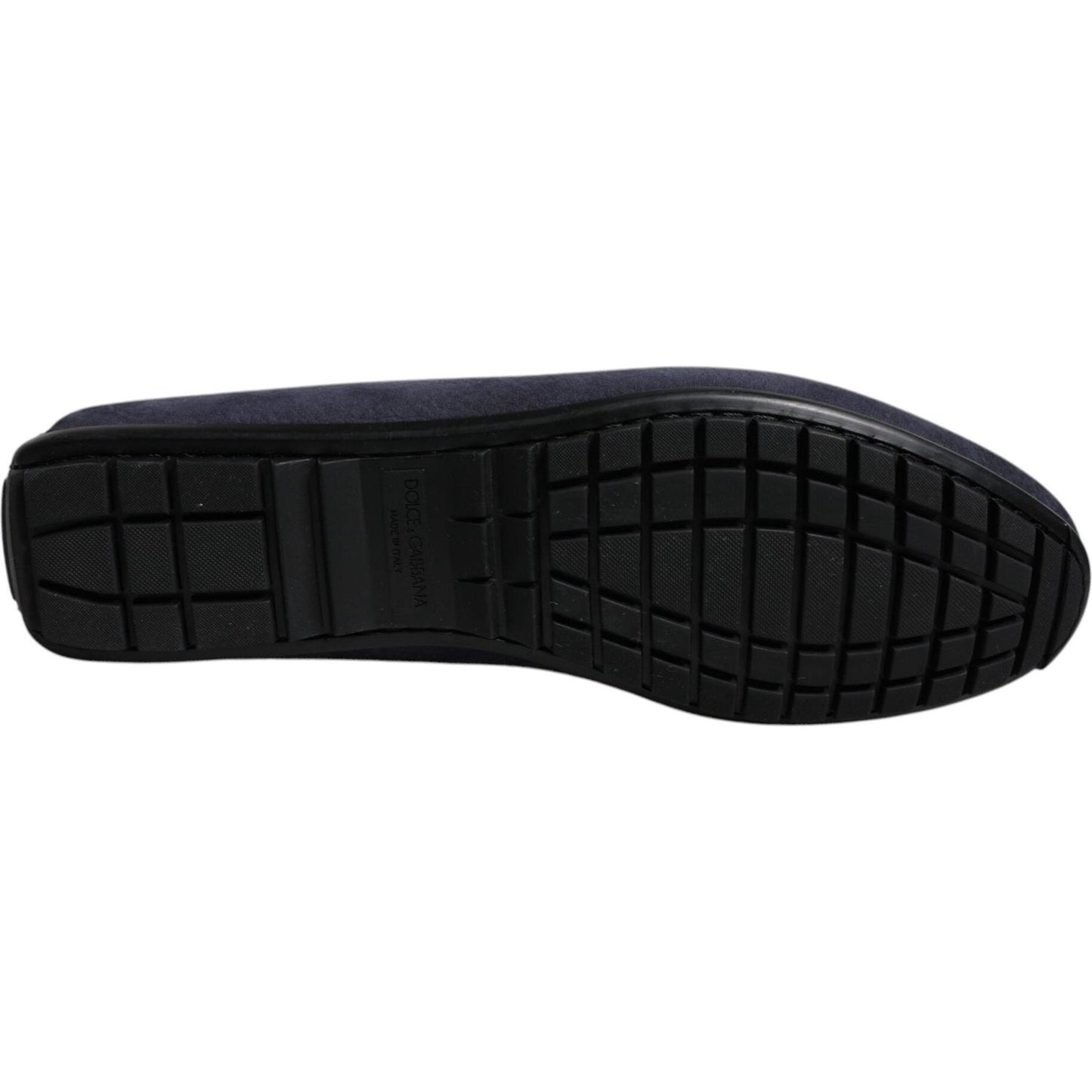 Dolce & Gabbana Blue Calf Leather Slip On Men Moccasin Shoes Dolce & Gabbana Black
