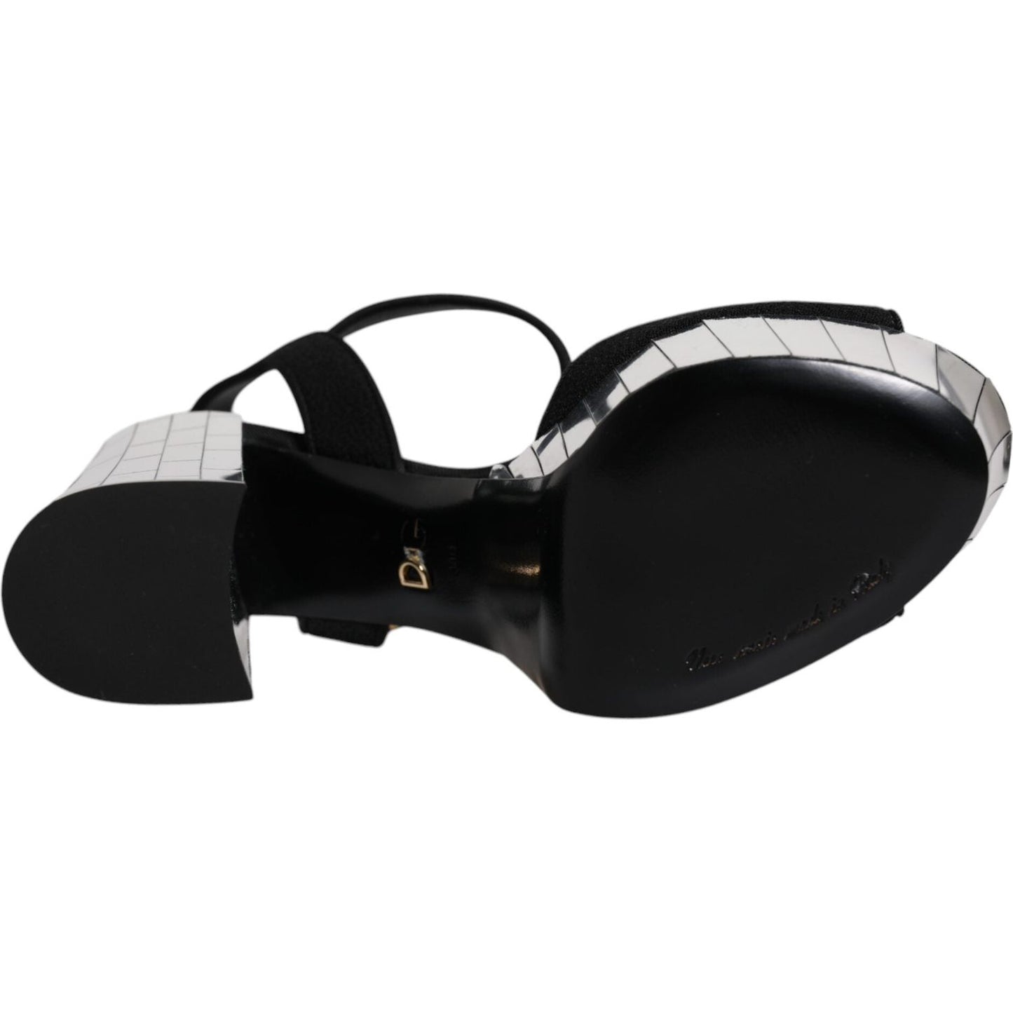 Dolce & Gabbana Black Mirror Heels Platform Sandals Shoes Dolce & Gabbana Black