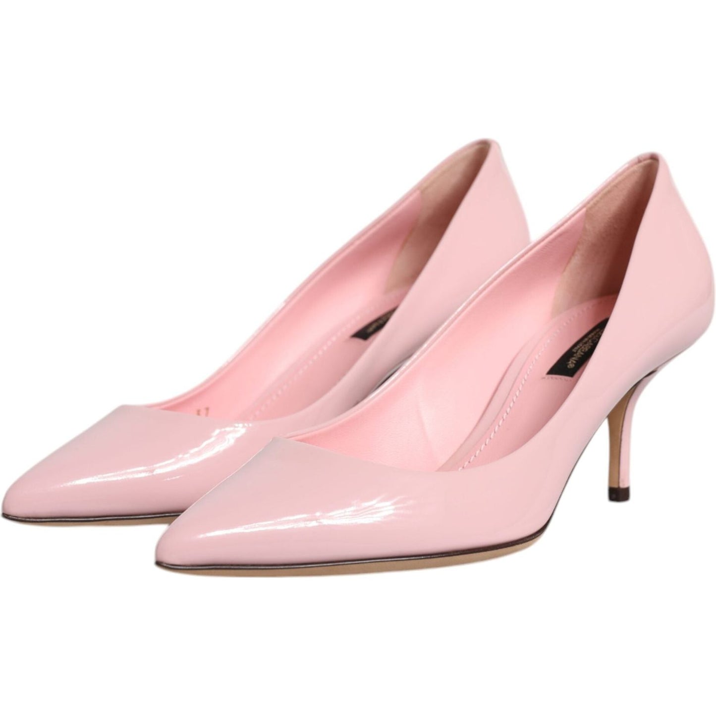 Dolce & Gabbana Light Pink Patent Leather Heels Pumps Shoes Dolce & Gabbana Pink