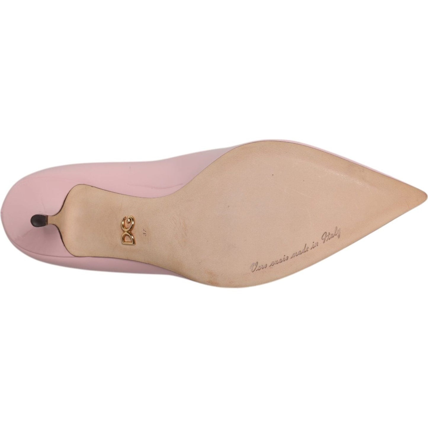 Dolce & Gabbana Light Pink Patent Leather Heels Pumps Shoes Dolce & Gabbana Tan
