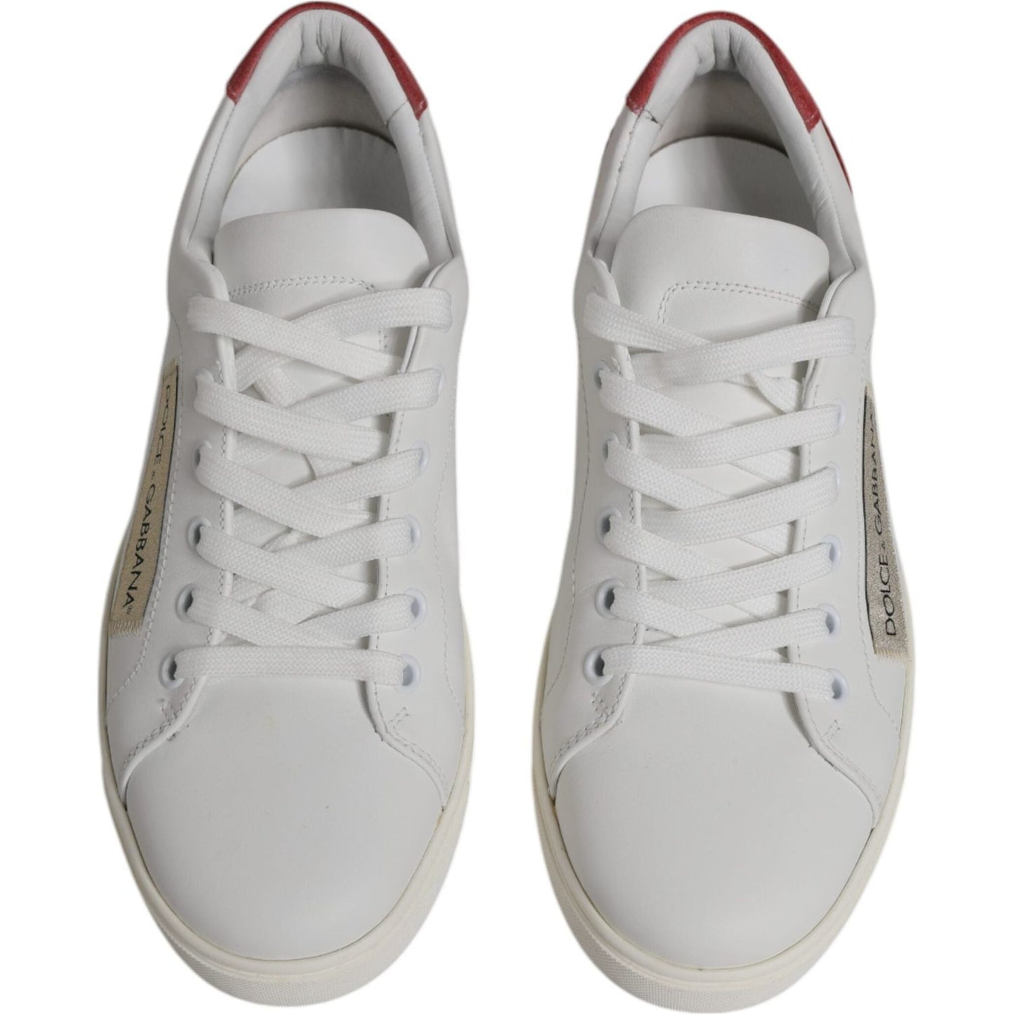 Dolce & Gabbana White London Calf Leather Sneakers Shoes Dolce & Gabbana Gray