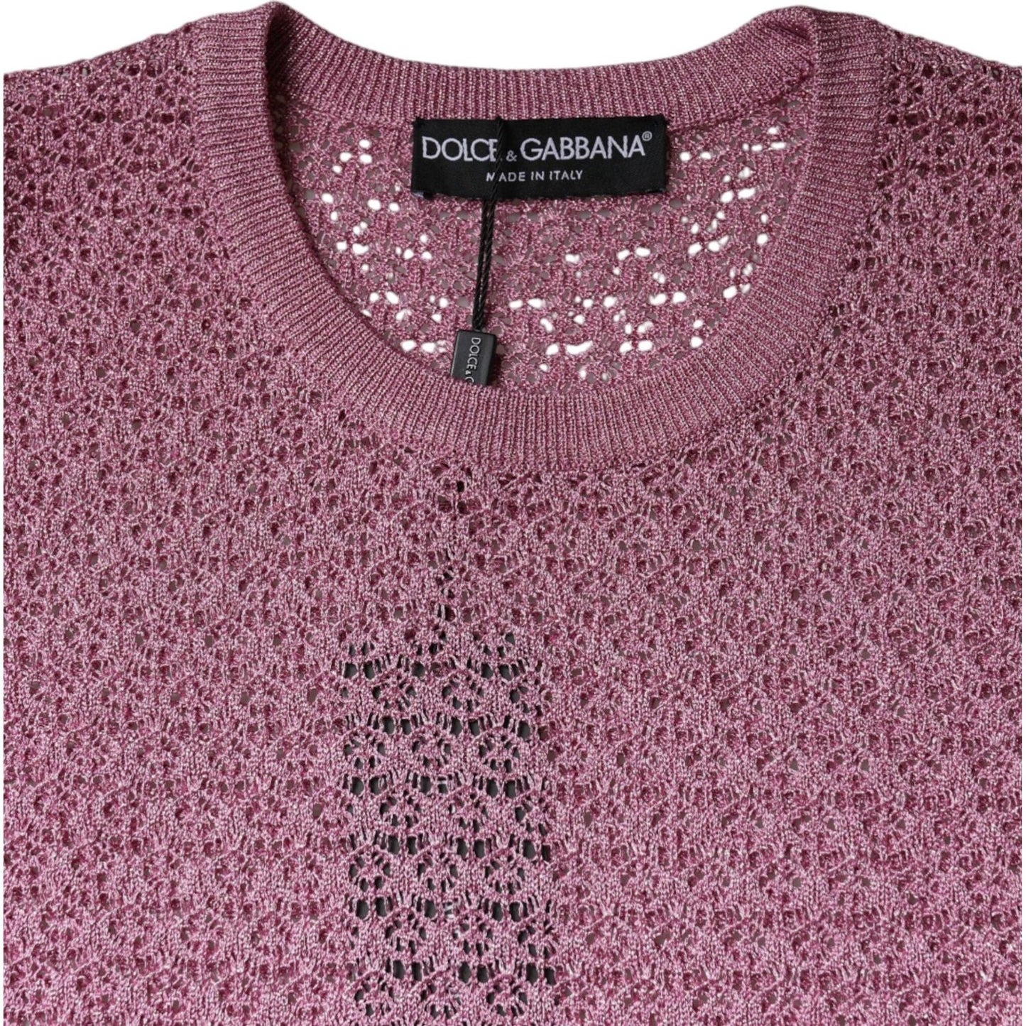 Dolce & Gabbana Pink Mesh See Through Sleeveless Tank Top Dolce & Gabbana Dim Gray