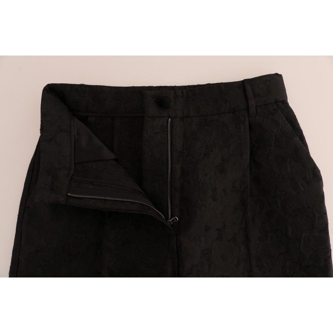 Dolce & Gabbana Elegant High Waist Capri Dress Pants Jeans & Pants Dolce & Gabbana Light Gray